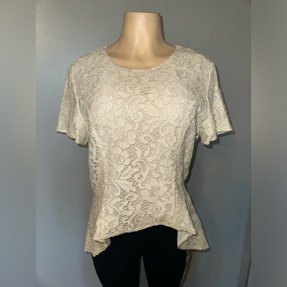 White peplum top